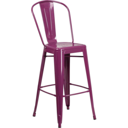 FWStyle Set of 4 24 inch Purple Galvanised Steel Ready Assembled Bar Stools - Wilko - thumbnail 4