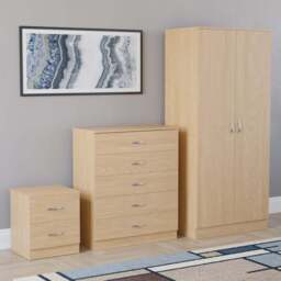 VIDA DESIGNS Riano Pine 3 Piece Bedroom Furniture Set - Wilko