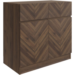 GFW Catania 2 Door 2 Drawer Royal Walnut Compact Sideboard - Size: 39 x 79 x 76cm - Brown - Wilko - thumbnail 3