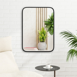 Costway Rectangle Bathroom Wall Mirror with Shatter Proof Film - Size: 79 x 59 x 8cm - Black - Wilko - thumbnail 3