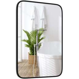 Costway Rectangle Bathroom Wall Mirror with Shatter Proof Film - Size: 79 x 59 x 8cm - Black - Wilko - thumbnail 1