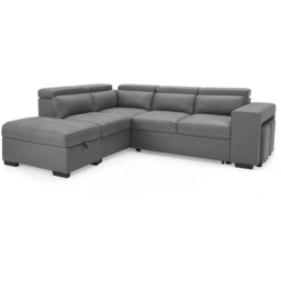 Home Detail Scarlett 5 Seater Grey Air Leather Left Hand Corner Sofa - Wilko - thumbnail 3