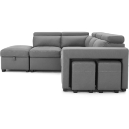 Home Detail Scarlett 5 Seater Grey Air Leather Left Hand Corner Sofa - Wilko - thumbnail 4