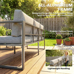 Outsunny 5 Seater Dark Grey Aluminium Frame Garden Lounge Set - Wilko - thumbnail 6