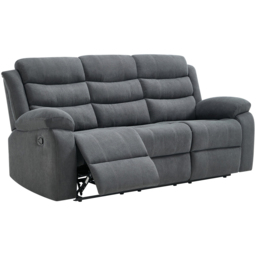 Furniture Online Boston 3 Seater Grey Manual Recliner Sofa - Wilko - thumbnail 5