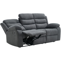 Furniture Online Boston 3 Seater Grey Manual Recliner Sofa - Wilko - thumbnail 6