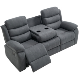 Furniture Online Boston 3 Seater Grey Manual Recliner Sofa - Wilko - thumbnail 7
