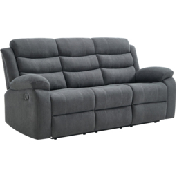 Furniture Online Boston 3 Seater Grey Manual Recliner Sofa - Wilko - thumbnail 3