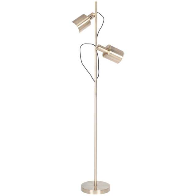 Pacific Lifestyle Aaron Antique Brass Metal Floor Lamp - Gold - Wilko - image 1