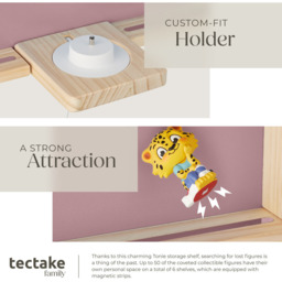tectake Mylittle Story Pink House Design Wall Mounted Floating Shelf - Size: 60 x 50 x 15.5cm - Wilko - thumbnail 5
