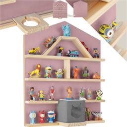 tectake Mylittle Story Pink House Design Wall Mounted Floating Shelf - Size: 60 x 50 x 15.5cm - Wilko - thumbnail 3