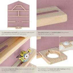 tectake Mylittle Story Pink House Design Wall Mounted Floating Shelf - Size: 60 x 50 x 15.5cm - Wilko - thumbnail 6