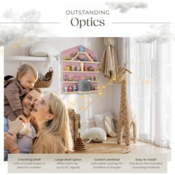 tectake Mylittle Story Pink House Design Wall Mounted Floating Shelf - Size: 60 x 50 x 15.5cm - Wilko - thumbnail 4