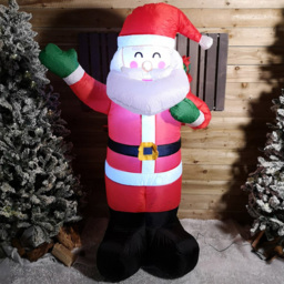 Samuel Alexander Santa Claus With Gifts Light Up Inflatable Christmas Decoration 6.2ft - Size: 180 x 90 x 90cm - Red - Wilko - thumbnail 1