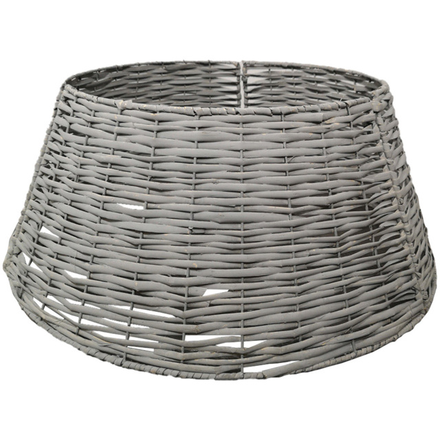 Samuel Alexander Light Grey KD Willow Wicker Rattan Medium Christmas Tree Skirt - Size: 58cm - Wilko - image 1