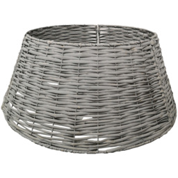 Samuel Alexander Light Grey KD Willow Wicker Rattan Medium Christmas Tree Skirt - Size: 58cm - Wilko