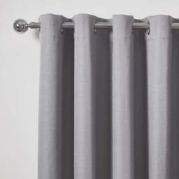 Divante Hoxton Silver Blackout Eyelet Curtains 137 x 168cm - Size: W 137 x D 168cm - Wilko - thumbnail 4