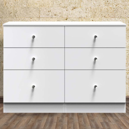 Crowndale Yarmouth 6 Drawer White Midi Chest Ready Assembled - Wilko - thumbnail 1