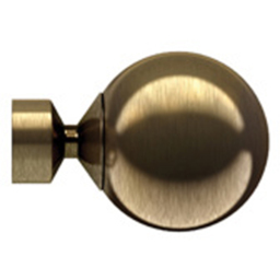 New Edge Blinds 70cm Fixed Length Antique Brass Eyelet Metal Curtain Pole Set with Sphere Finial - Wilko - thumbnail 3