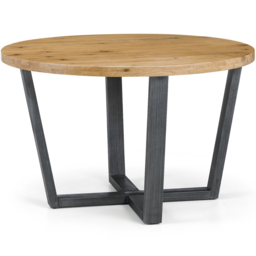 Julian Bowen Brooklyn 4 Seater Round Dining Set Oak and Mustard - Yellow - Wilko - thumbnail 5