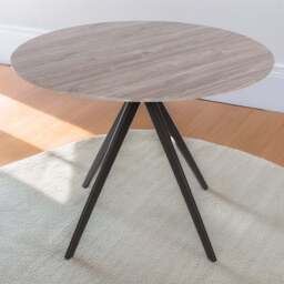 Core Products Aspen 4 Seater Round Dining Table Grey Oak Effect - Size: 100 x 100 x 75cm - Wilko