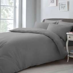 Velosso Microfibre Double Grey Duvet Set - Wilko