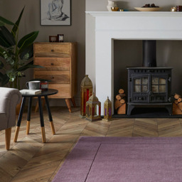 Esselle Home Esme Mauve Wool Rug 80 x 150cm - Brown - Wilko - thumbnail 3