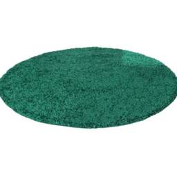 Desire Rugs Oxford Emerald Plain Round Shaggy Rug 120 x 120cm - Wilko