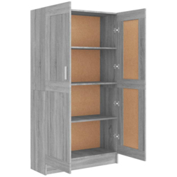 vidaXL 2 Door Grey Sonoma Oak Cabinet - Size: 150 x 82.5 x 30.5cm - Wilko - thumbnail 4