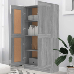vidaXL 2 Door Grey Sonoma Oak Cabinet - Size: 150 x 82.5 x 30.5cm - Wilko - thumbnail 1