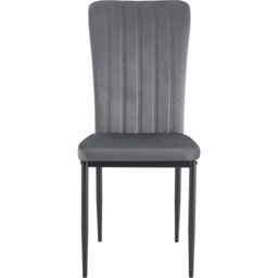 Elle Set of 6 Dark Grey Velvet Effect Plush Padded Upholstered Dining Chair - MCC - Wilko - thumbnail 4