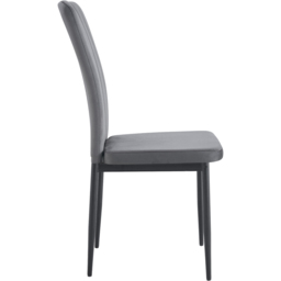 Elle Set of 6 Dark Grey Velvet Effect Plush Padded Upholstered Dining Chair - MCC - Wilko - thumbnail 5