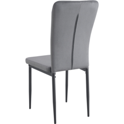 Elle Set of 6 Dark Grey Velvet Effect Plush Padded Upholstered Dining Chair - MCC - Wilko - thumbnail 6