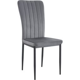 Elle Set of 6 Dark Grey Velvet Effect Plush Padded Upholstered Dining Chair - MCC - Wilko - thumbnail 3