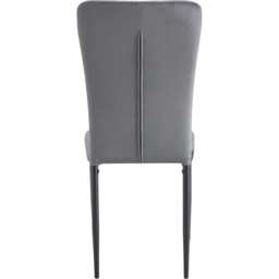 Elle Set of 6 Dark Grey Velvet Effect Plush Padded Upholstered Dining Chair - MCC - Wilko - thumbnail 7