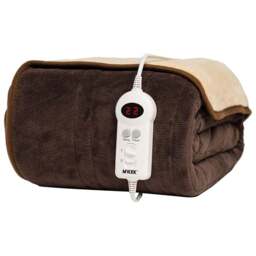 MYLEK Chocolate Reversible Heated Throw - Size: 160 x 180 cm - Brown - Wilko