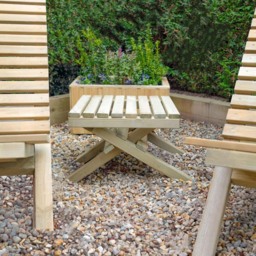 Forest Garden 2 Seater Slatted Chair and Table Set - Green - Wilko - thumbnail 7