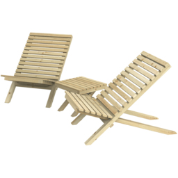 Forest Garden 2 Seater Slatted Chair and Table Set - Green - Wilko - thumbnail 3