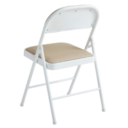 Set of 4 Beige Padded Folding Metal Dining Chairs - MCC - Wilko - thumbnail 5