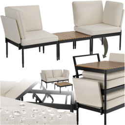 tectake Magaluf 2 Seater 5 in 1 Garden Lounge Set - Grey - Wilko - thumbnail 3