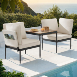 tectake Magaluf 2 Seater 5 in 1 Garden Lounge Set - Grey - Wilko - thumbnail 1