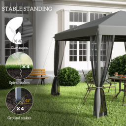 Outsunny 3 x 3m Grey Pop Up Garden Gazebo - Wilko - thumbnail 6