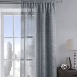 Velosso Alessandria Charcoal Shimmer Voile Panel Curtain 137 x 122cm - Size: W 137 x D 122cm - Grey - Wilko - thumbnail 3