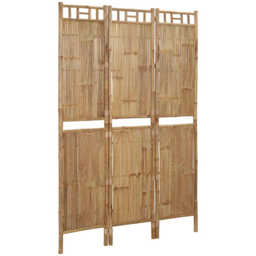 vidaXL Bamboo 3 Panel Room Divider 120 x 180cm - Size: 3 Panels - Brown - Wilko