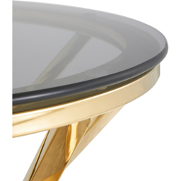Comfy Living Gold Round Tinted Glass Side Table - Size: 55 x 50 x 50cm - Wilko - thumbnail 6