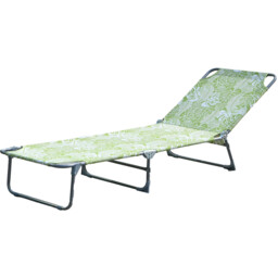 Tropical Leaf Sun Lounger - Green and White - Outdoor Essentials - Wilko - thumbnail 5