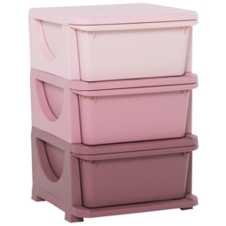 Playful Haven Pink 3 Drawers Kids Storage Unit - Size: 37 x 37 x 56.5cm - Wilko - thumbnail 3