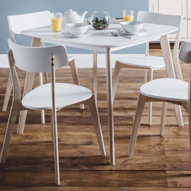 Julian Bowen Casa Square 4 Seater Dining Table White and Oak - Wilko - image 1