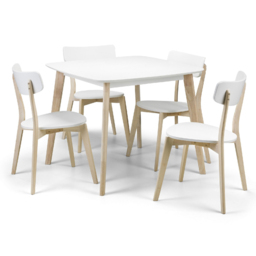 Julian Bowen Casa Square 4 Seater Dining Table White and Oak - Wilko - thumbnail 3