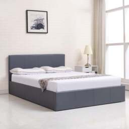 Portland Kosy Koala Single Grey Leather Pine Wood Gas Lift Ottoman Bed - Wilko